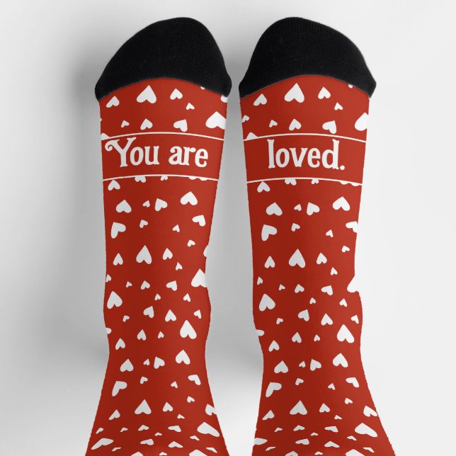 Calcetines Personalizado Mensajes de San Valentín de texto (Arriba)