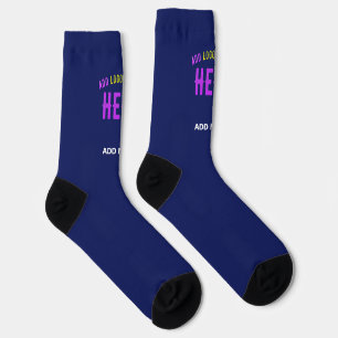CALCETINES PERSONALIZADO MODERNO ELEGANTE NAVY AZUL VERIFICAD