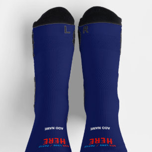 CALCETINES PERSONALIZADO MODERNO ELEGANTE NAVY AZUL VERIFICAD