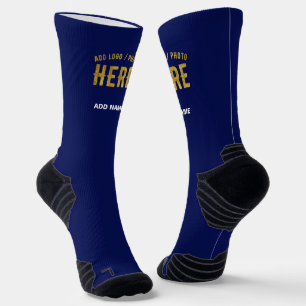 CALCETINES PERSONALIZADO MODERNO ELEGANTE NAVY AZUL VERIFICAD