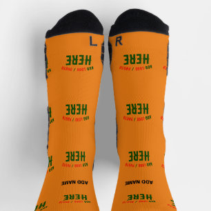 CALCETINES PERSONALIZADO MODERNO ESTILO NARANJA OSCURO VERIFI