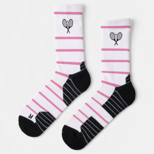 Calcetines Personalizado moderno raqueta de tenis franja blan