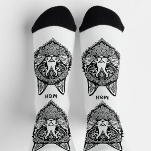 Calcetines Personalizado Monograma Gato Ornamental