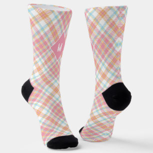 Calcetines Personalizado Monograma Tapado / Patrón Tartán