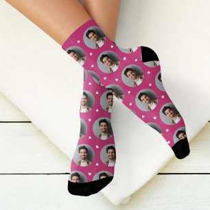 Calcetines Personalizado Novio foto de Hot Pink Love