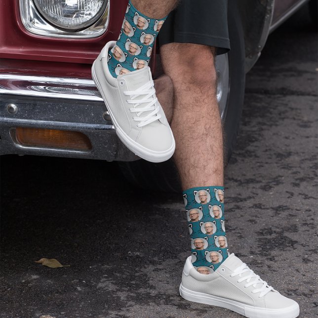 Calcetines Personalizado Noyfriend Girlfriend Photo Cat Face (Subido por el creador)