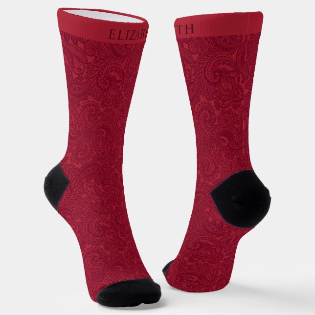 Calcetines Personalizado Patrón de marrón rosado oscuro (Angular)