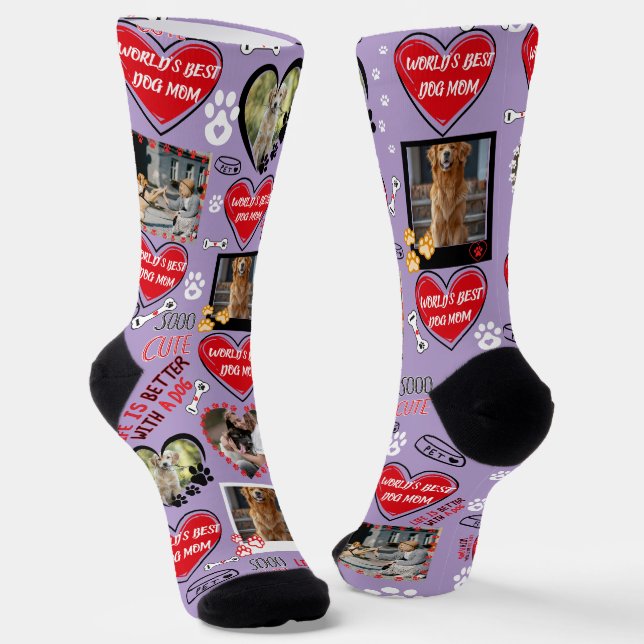 Calcetines Personalizado Perro Face Socks, foto de perro pers (Angular)