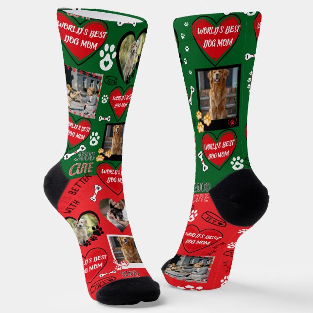 Calcetines Personalizado Perro Face Socks, foto de perro pers (Angular)