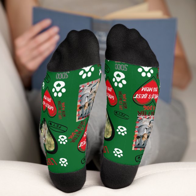 Calcetines Personalizado Perro Face Socks, foto de perro pers (Abajo)