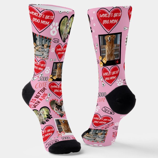 Calcetines Personalizado Perro Face Socks, foto de perro pers (Angular)