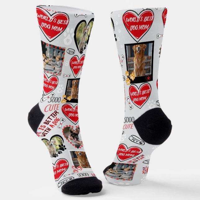 Calcetines Personalizado Perro Face Socks, foto de perro pers (Angular)