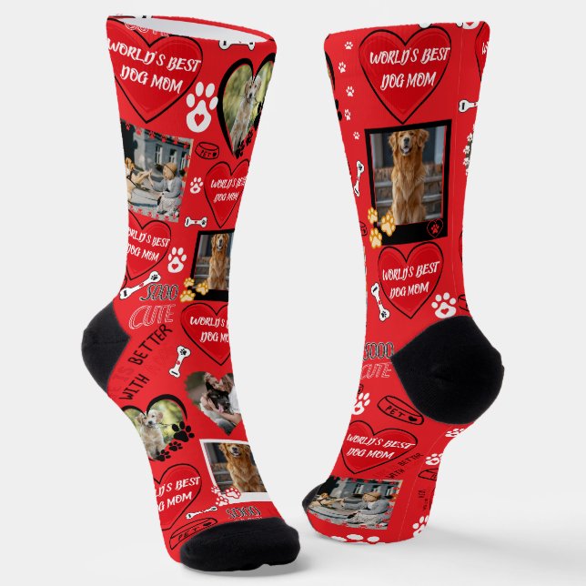 Calcetines Personalizado Perro Face Socks, foto de perro pers (Angular)