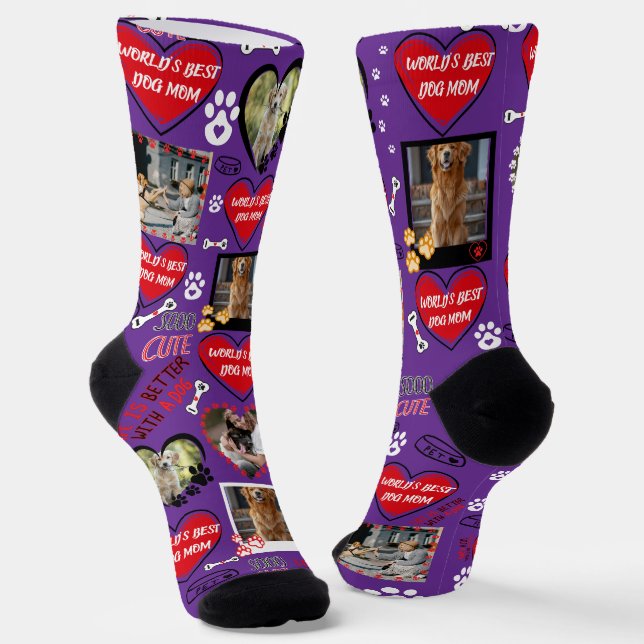 Calcetines Personalizado Perro Face Socks, foto de perro pers (Angular)