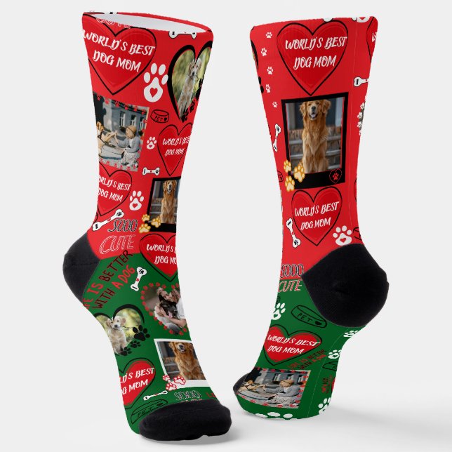 Calcetines Personalizado Perro Face Socks, foto de perro pers (Angular)