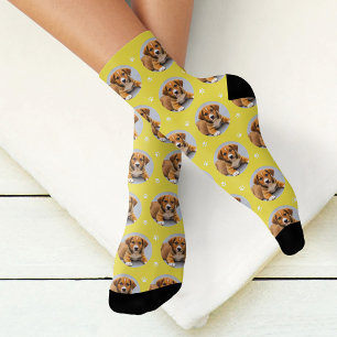 Calcetines Personalizado Perro Foto Papel amarillo Imprimir
