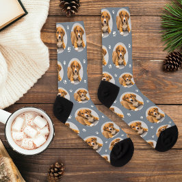 Calcetines Personalizado Perro Fotograma de pizarra Impresión