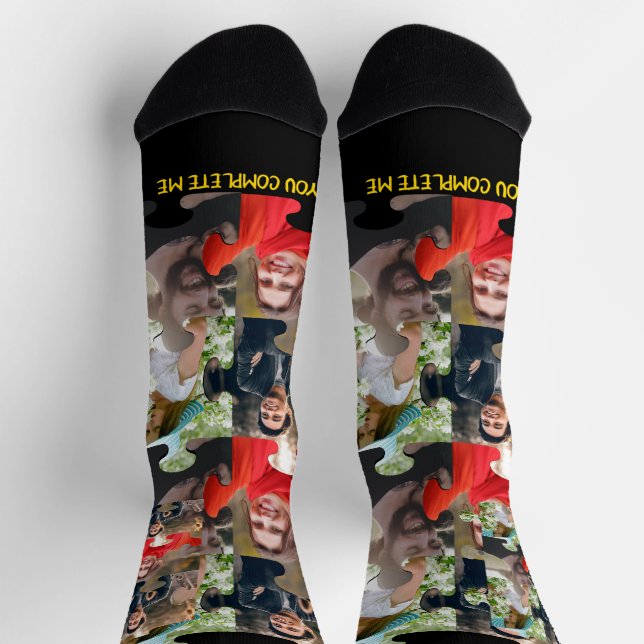 Calcetines Personalizado pieza de rompecabezas Completarme fo (Arriba)