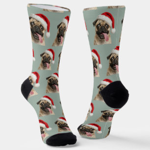 Calcetines Personalizado Pug Navidad Personalizado