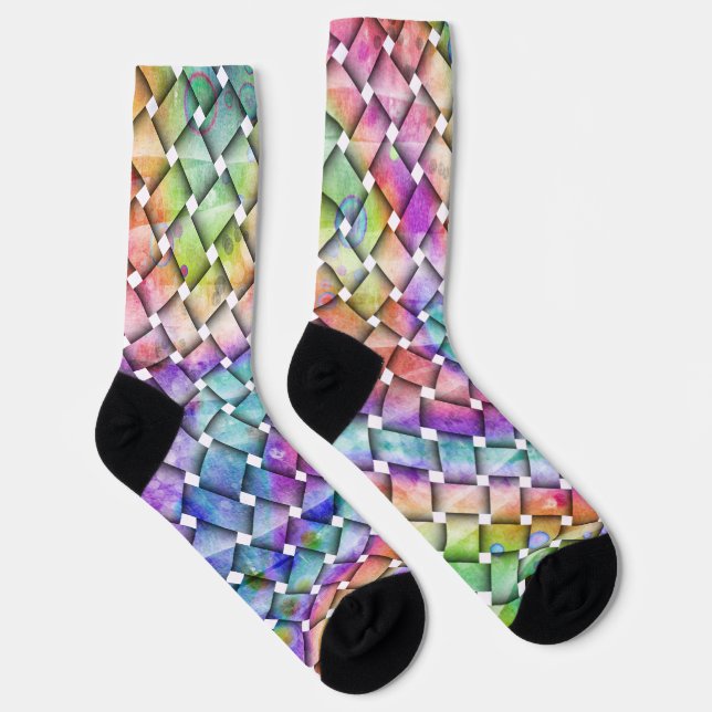 Calcetines PERSONALIZADO RAINBOW WEAVE Sock de la tripulación (Derecha)
