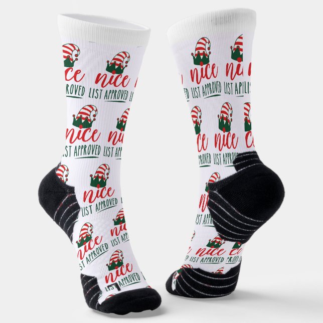 Calcetines Personalizado Santa Elf Navidades, Lista Niza Apro (Angular)