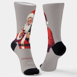 Calcetines Personalizado Textos Divertidos borrachos Santa