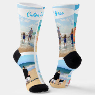 Calcetines Personalizado Tu Collage de fotos agarra el regalo