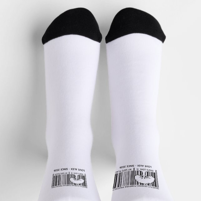 Calcetines personalizados con código de barras par (Arriba)