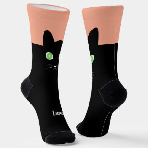 Calcetines personalizados con foto de gato negro c