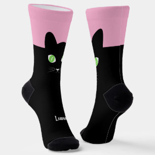 Calcetines personalizados con foto de gato negro y