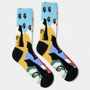 Calcetines Personalizados con Nombre de Gato Negro