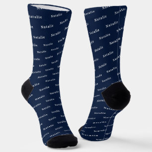 Calcetines personalizados con nombre y texto en bl