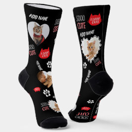 Calcetines personalizados de gato con foto para am