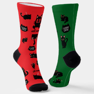 Calcetines Personalizados de Gato Negro - Regalo d