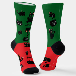 Calcetines Personalizados de Gato Negro - Regalo d