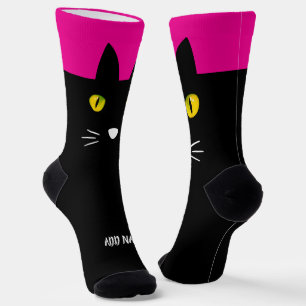 Calcetines personalizados de gato negro - Regalo p