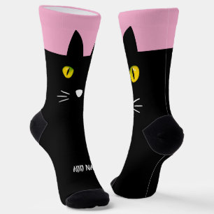 Calcetines personalizados de gato negro - Regalo p