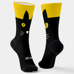 Calcetines personalizados de gato negro - Regalo p