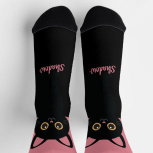Calcetines personalizados de gato negro - Regalo p
