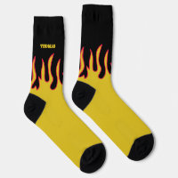 Calcetines Personalizados de Llama Amarillo y Negr