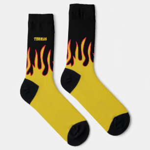 Calcetines Personalizados de Llama Amarillo y Negr