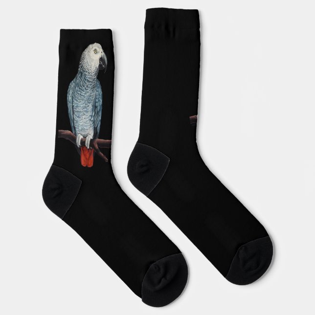 Calcetines Personalizados de Loro Gris Africano (Derecha)