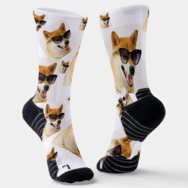 Calcetines personalizados de patrón de perro de lu