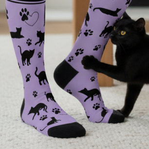 Calcetines personalizados morados y negros para am