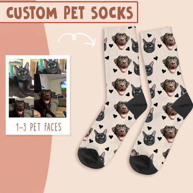 Calcetines Personalizan el rostro del gato y el perro, con el (Subido por el creador)