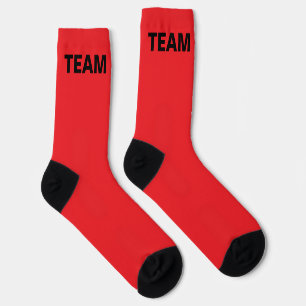 Calcetines Personalizar el nombre de equipo rojo