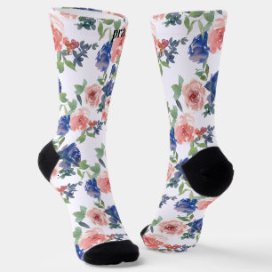 Calcetines Personalizar las iniciales Multicolor Púrpura Rosa