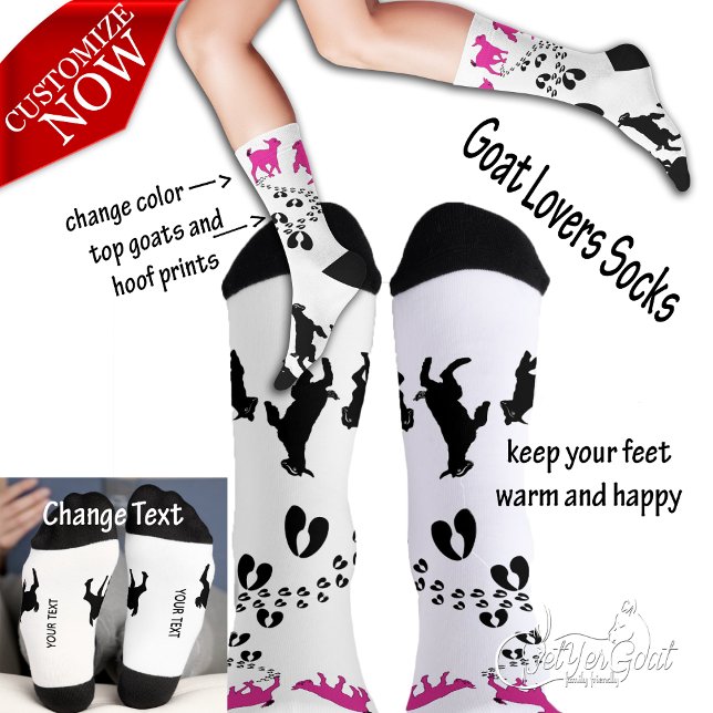 Calcetines PERSONALIZE Dancing Goats and HoofPrints Socks (Subido por el creador)