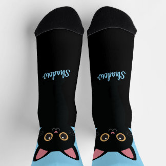 Calcetines Personalized Black Cat Socks - Gift For Cat lovers