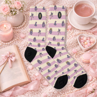 Calcetines Personalized Bookish Girl Academy Wizard Pink